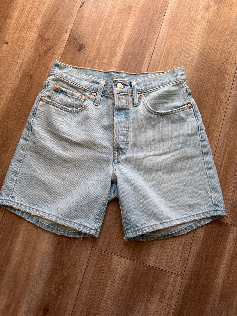 Levi's 501 Light Blue High-Rise Denim Shorts